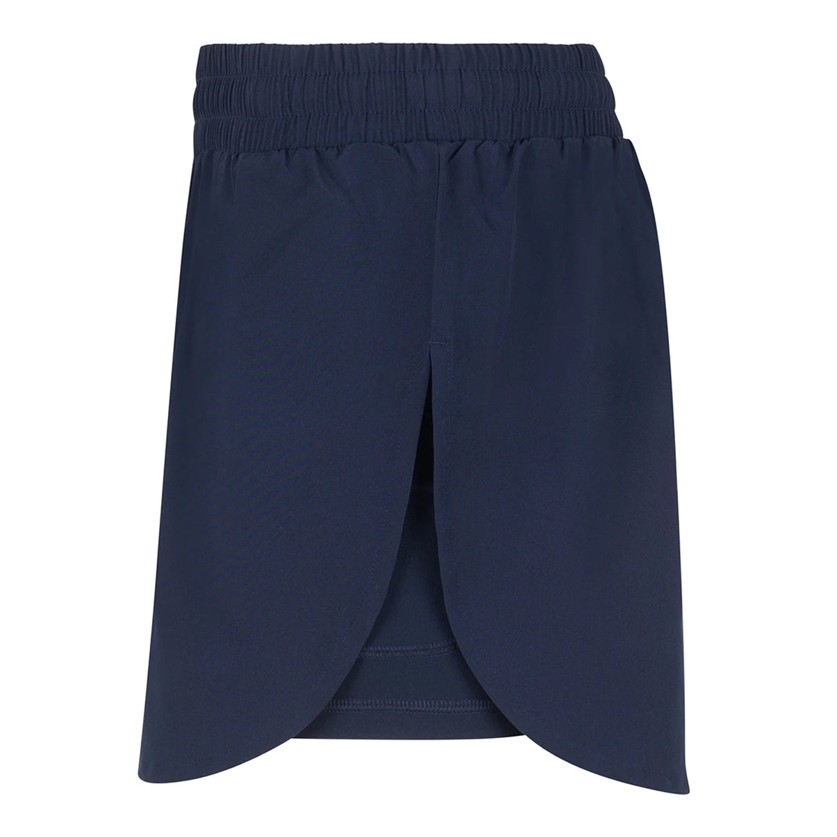 Navy - Side - Tombo Womens-Ladies Double Layer Sports Shorts