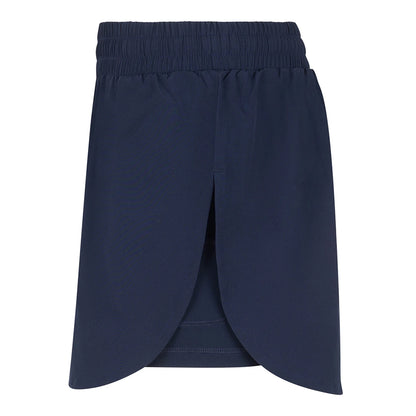 Navy - Side - Tombo Womens-Ladies Double Layer Sports Shorts