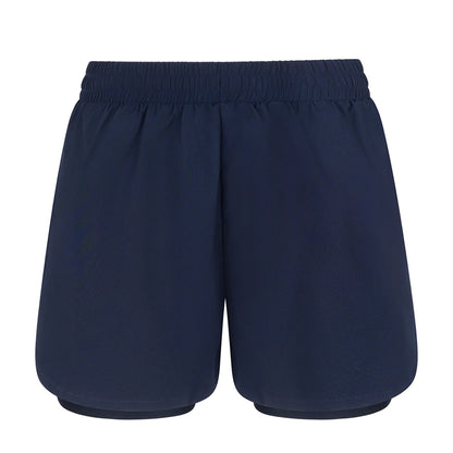 Navy - Front - Tombo Womens-Ladies Double Layer Sports Shorts