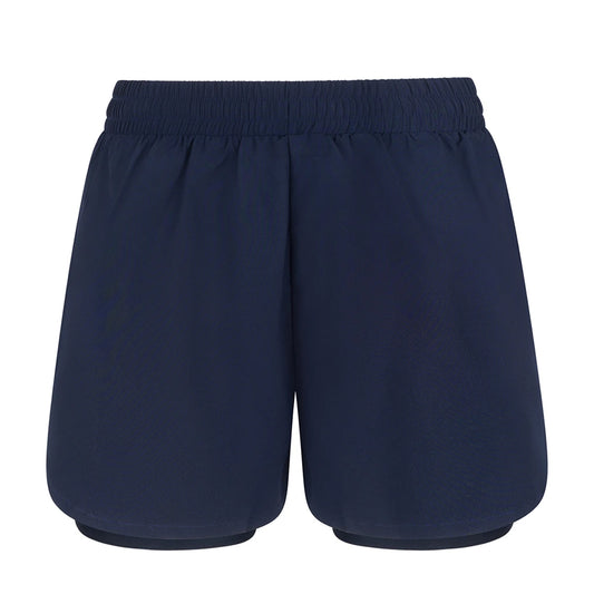 Navy - Front - Tombo Womens-Ladies Double Layer Sports Shorts