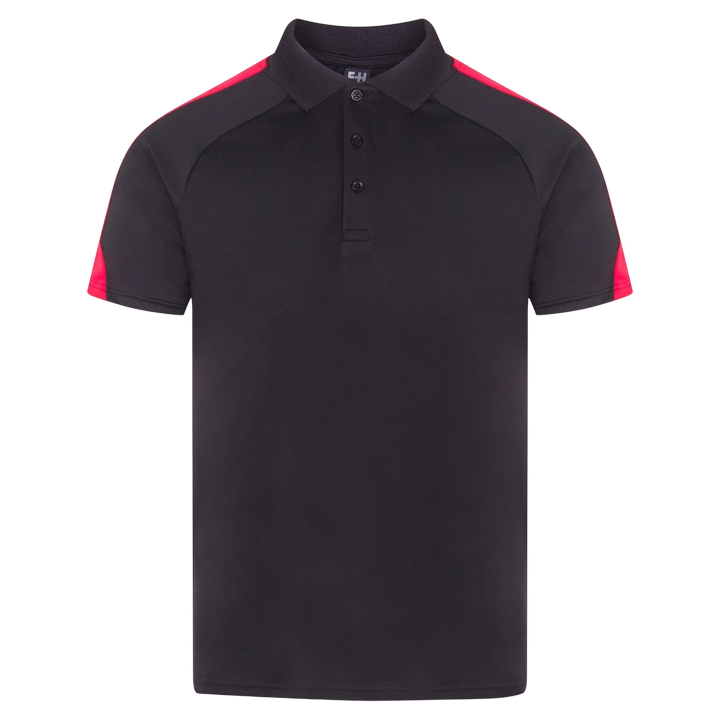 Black-Red - Front - Finden & Hales Unisex Adult Team Polo Shirt