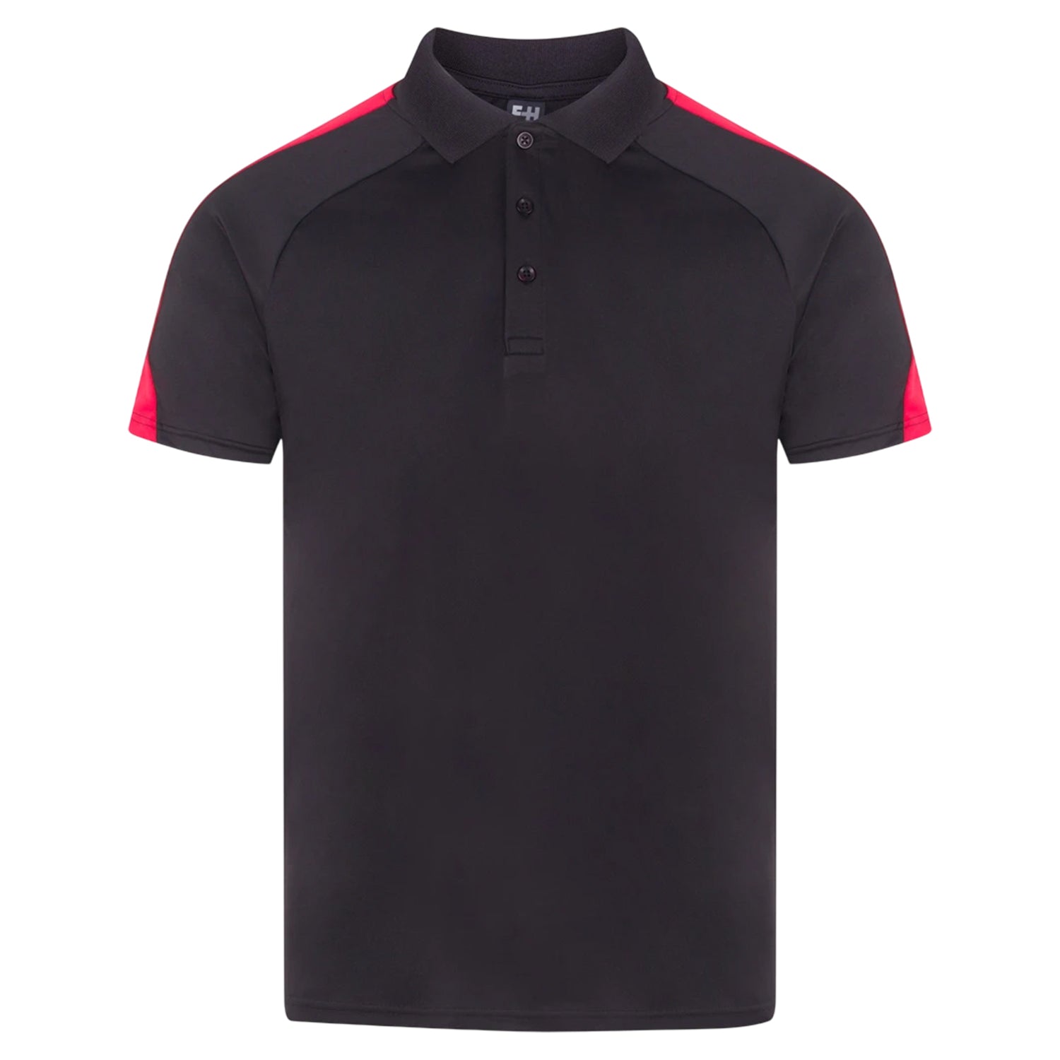 Black-Red - Front - Finden & Hales Unisex Adult Team Polo Shirt