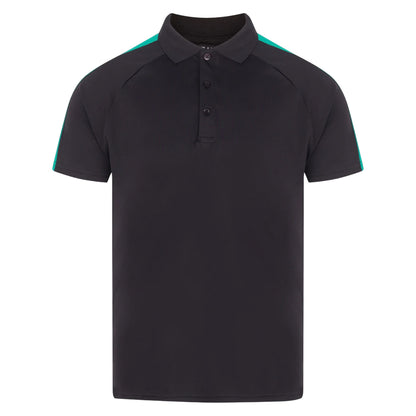 Black-Emerald - Front - Finden & Hales Unisex Adult Team Polo Shirt