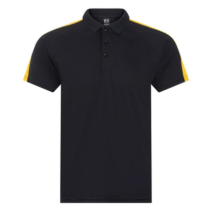 Black-Gold - Front - Finden & Hales Unisex Adult Team Polo Shirt