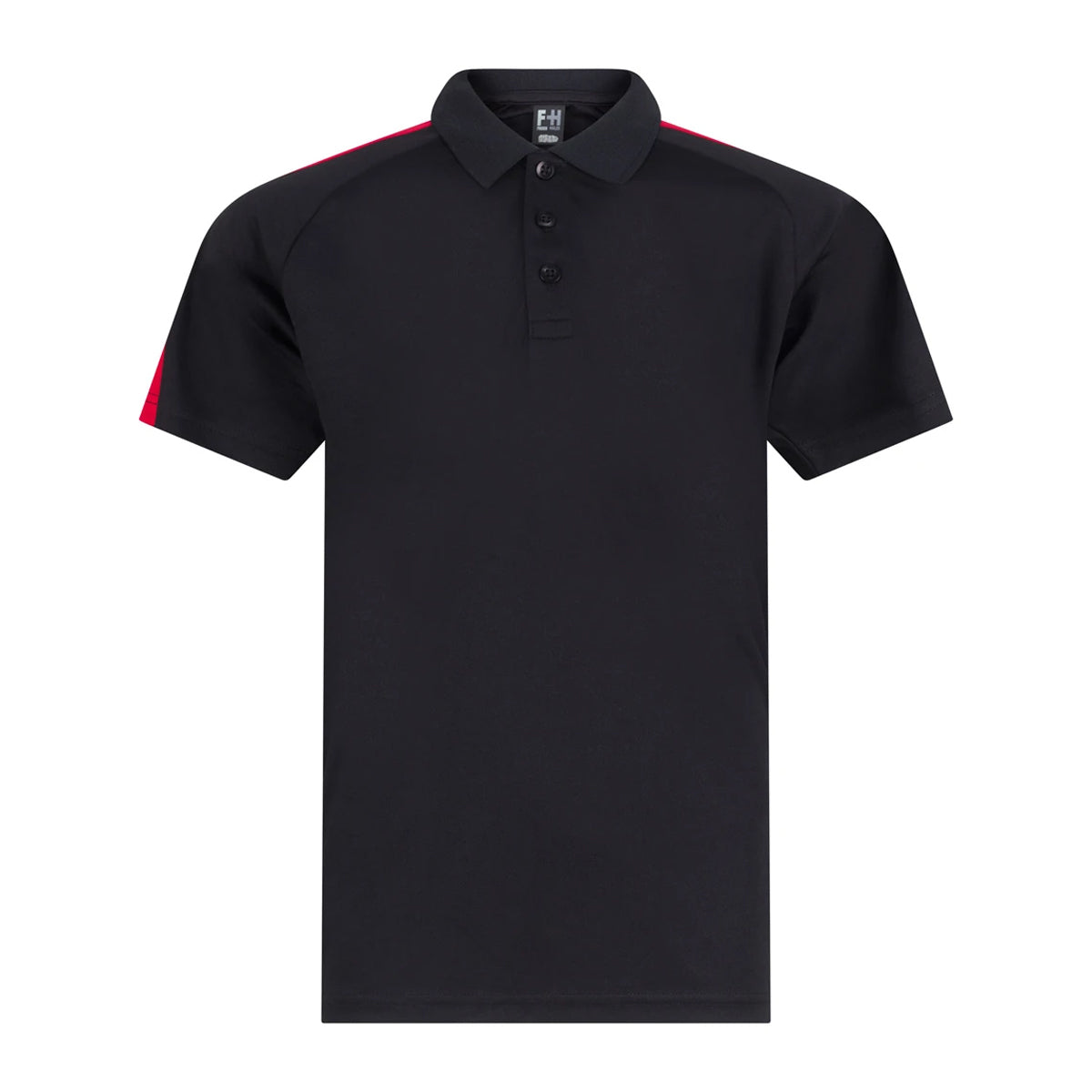 Black-Red - Front - Finden & Hales Childrens-Kids Team Polo Shirt