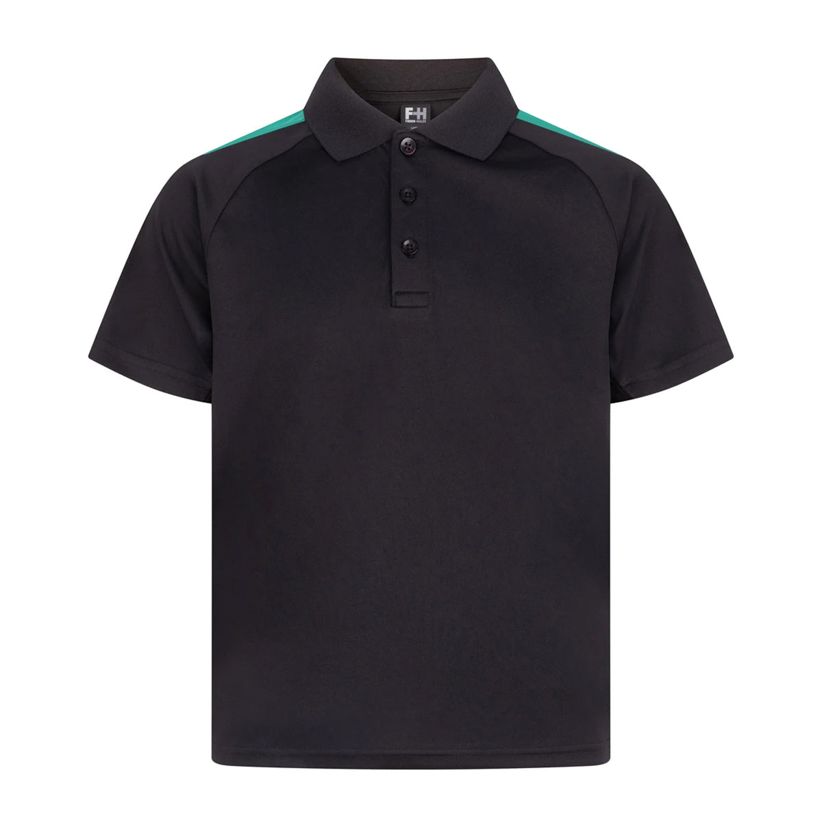 Black-Emerald - Front - Finden & Hales Childrens-Kids Team Polo Shirt