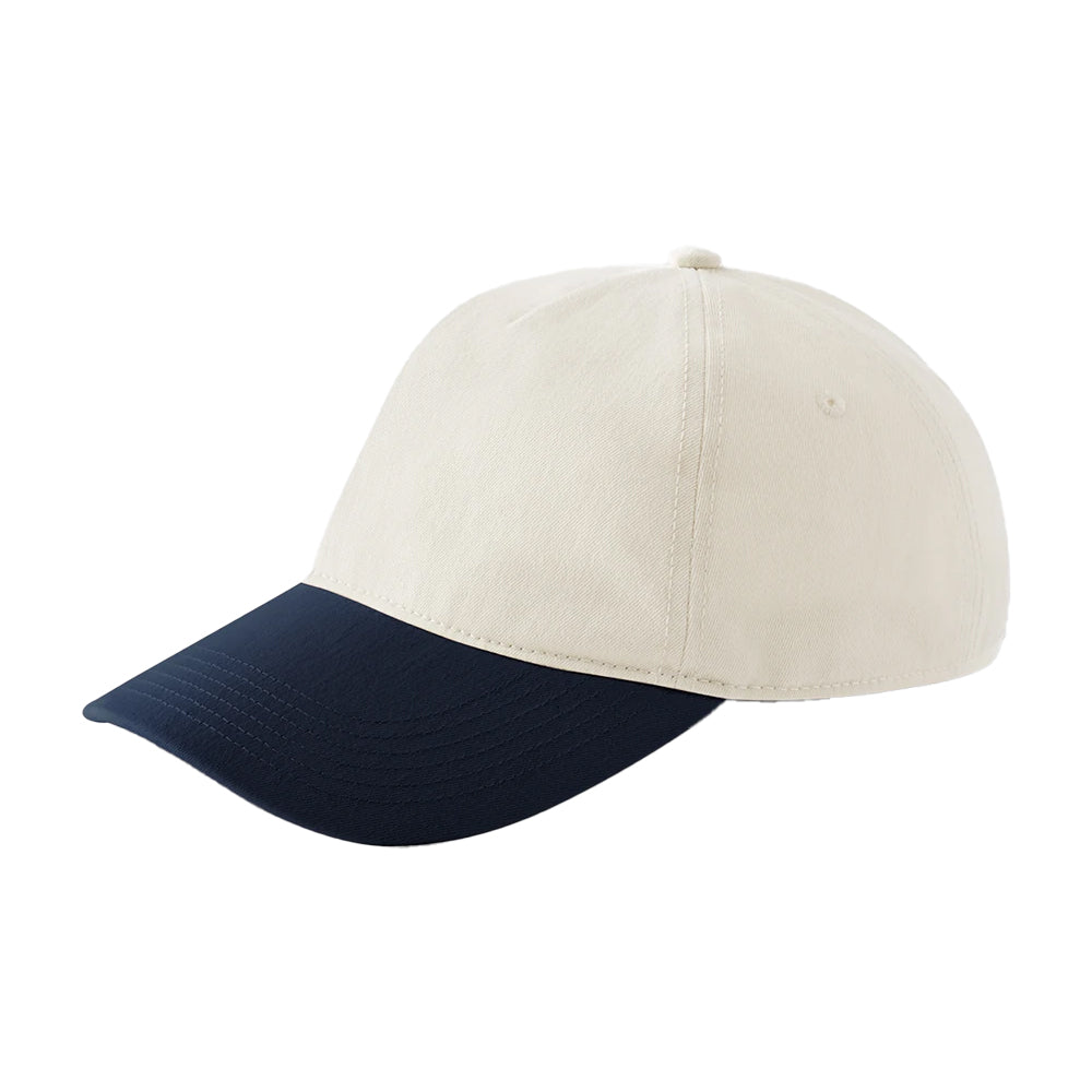 Natural-French Navy - Back - Beechfield Leisure Contrast Peak Baseball Cap