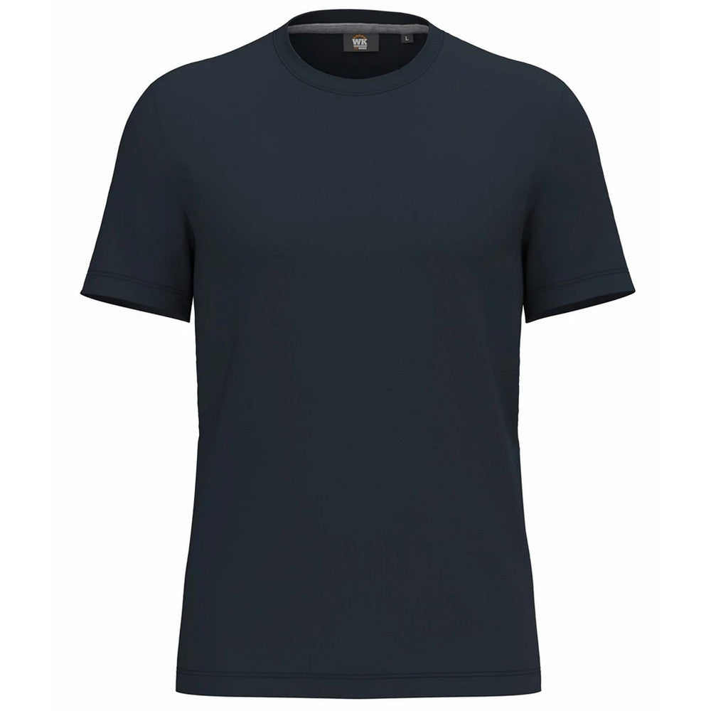 Navy - Front - WK. Designed To Work Unisex Adult Anti-Bacterial Short-Sleeved T-Shirt