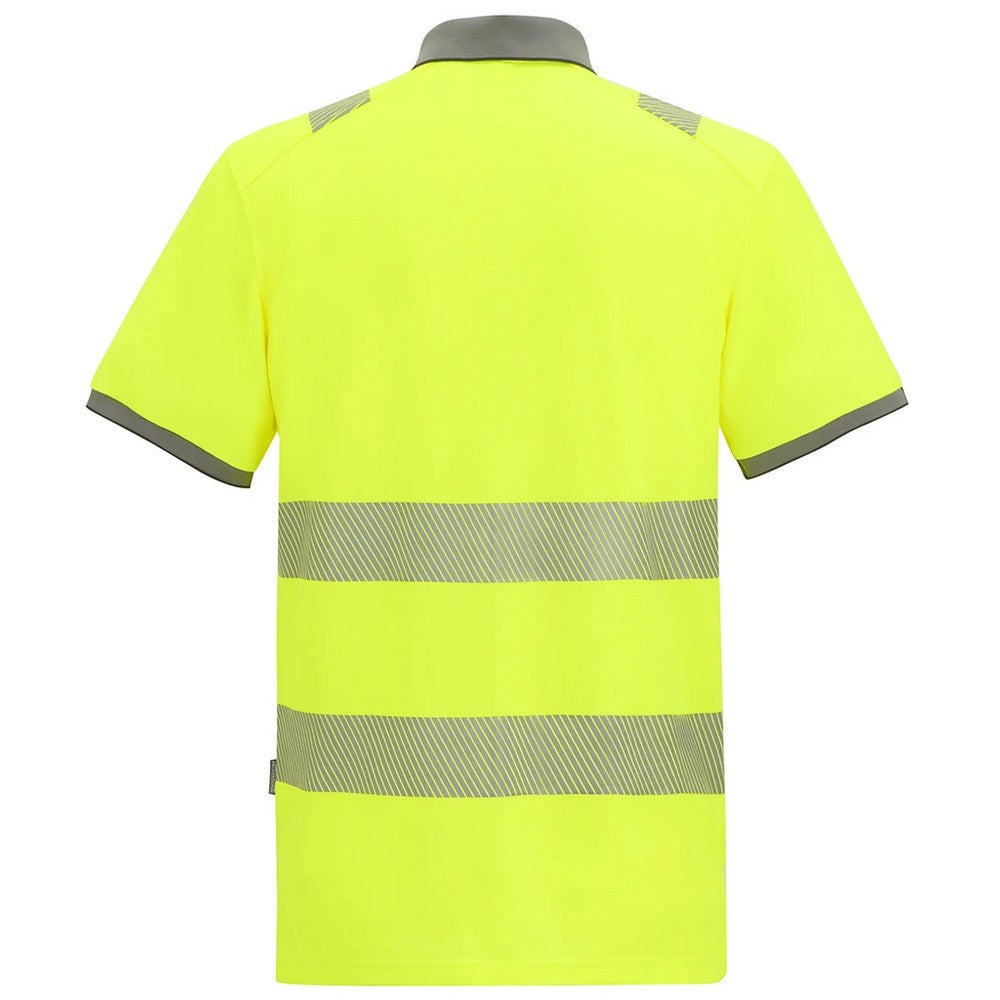 Black-Yellow - Back - Regatta Professional Mens Pro Comfort Hi-Vis Polo Shirt