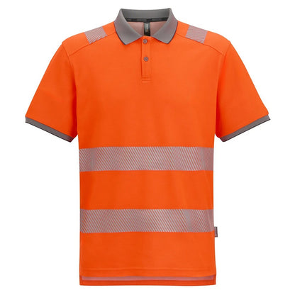 Black-Orange - Front - Regatta Professional Mens Pro Comfort Hi-Vis Polo Shirt