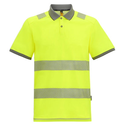 Black-Yellow - Front - Regatta Professional Mens Pro Comfort Hi-Vis Polo Shirt
