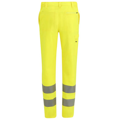 Yellow - Back - Regatta Professional Mens Pro Contract Stretch Hi-Vis Work Trousers