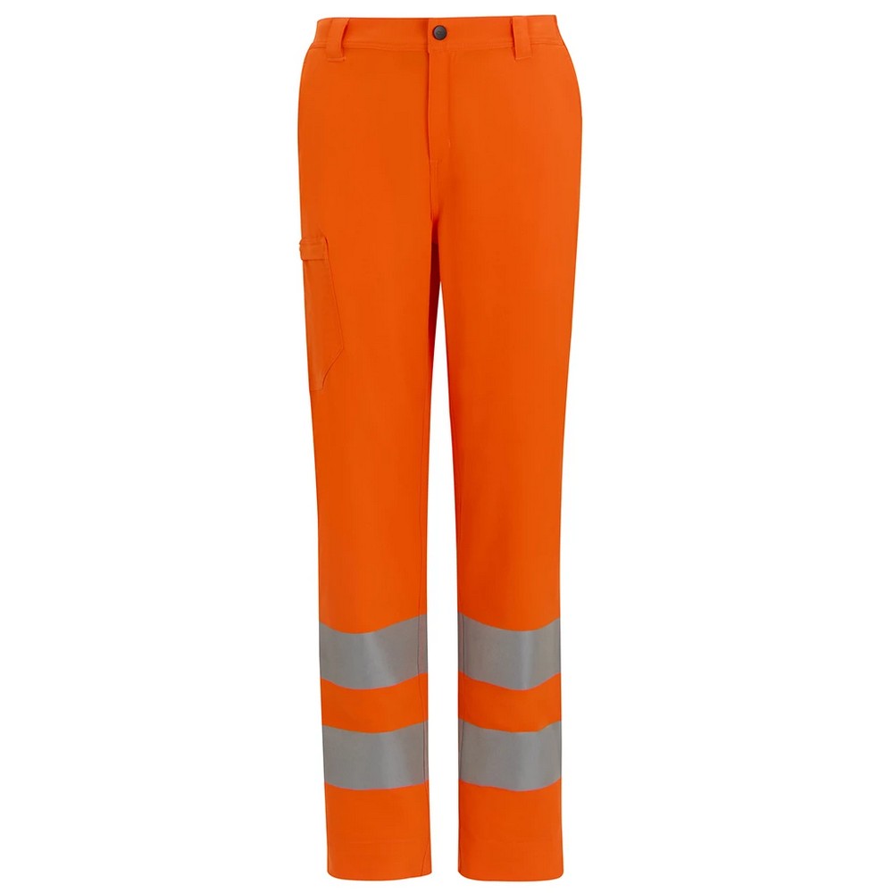 Orange - Front - Regatta Professional Mens Pro Contract Stretch Hi-Vis Work Trousers