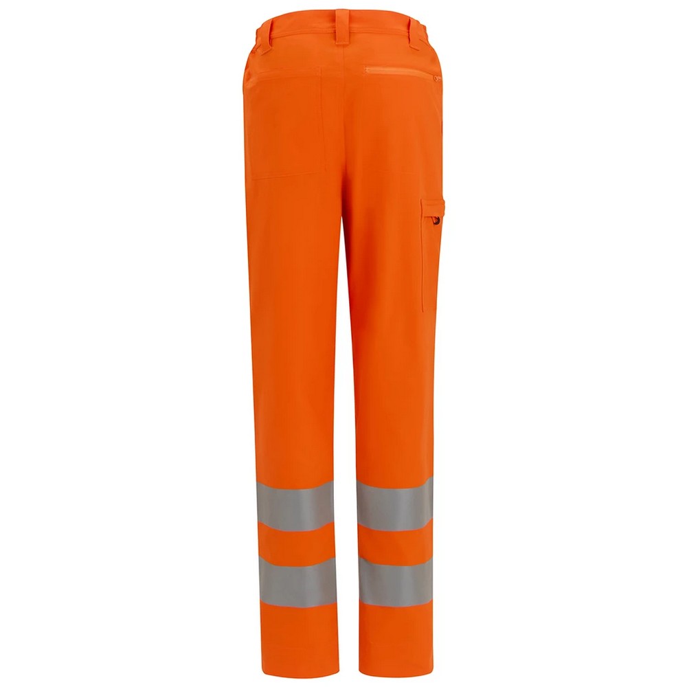 Orange - Back - Regatta Professional Mens Pro Contract Stretch Hi-Vis Work Trousers