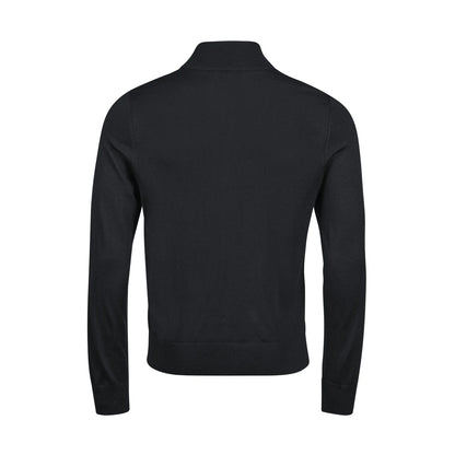 Black - Back - Tee Jays Mens Full Zip Sweater Top