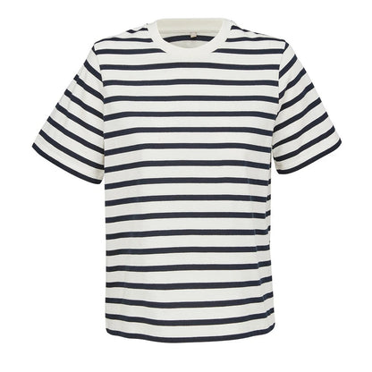 Off White-Navy - Front - SOLS Womens-Ladies Legend T-Shirt