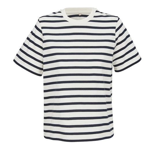 Off White-Navy - Front - SOLS Womens-Ladies Legend T-Shirt