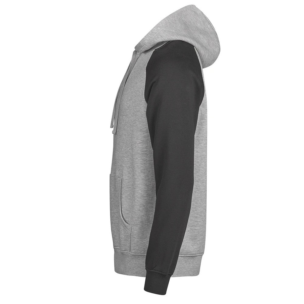 Heather Grey-Black - Side - Tee Jays Mens Two Tone Hoodie
