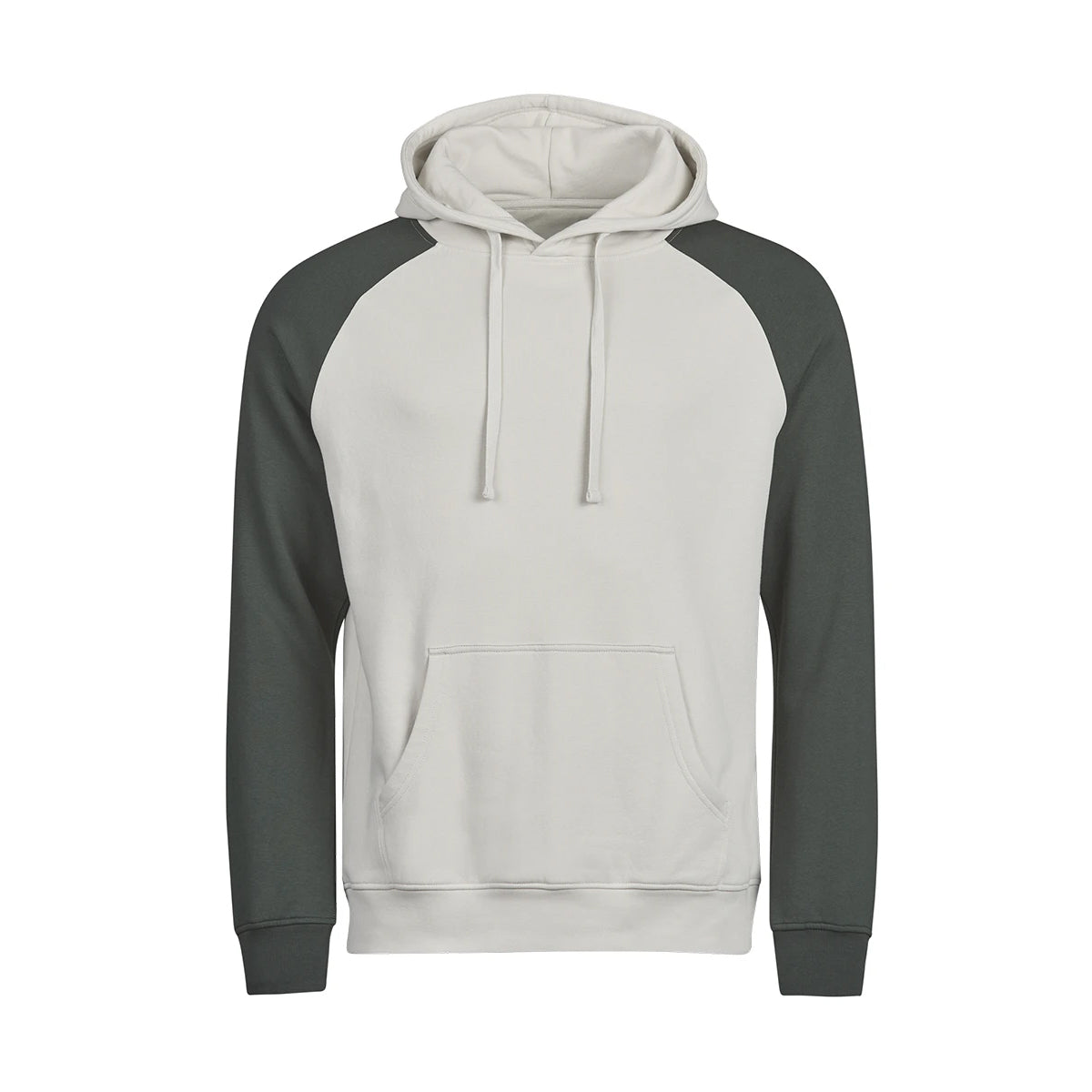 Cement-Dark Green - Front - Tee Jays Mens Two Tone Hoodie