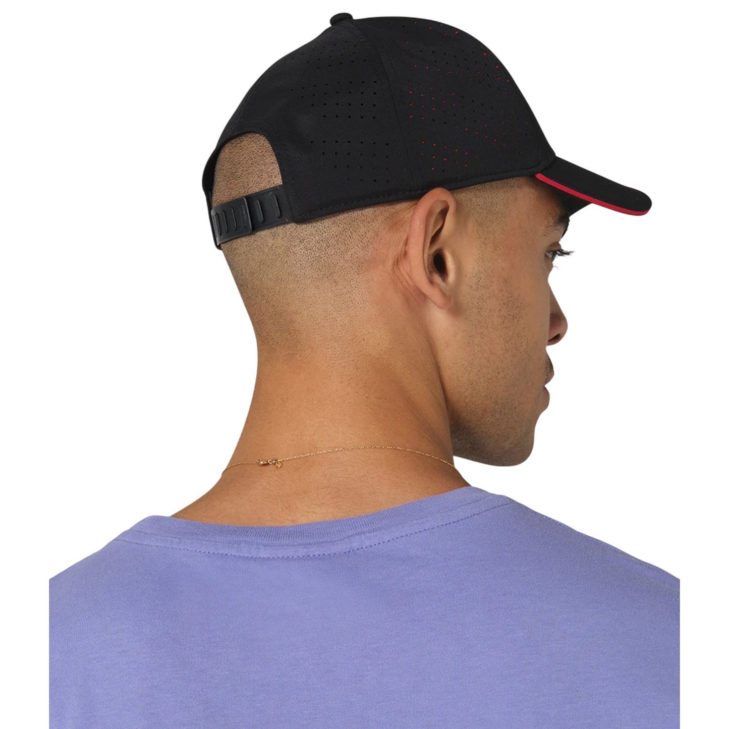 Black-Red - Back - Beechfield Accelerate Baseball Cap