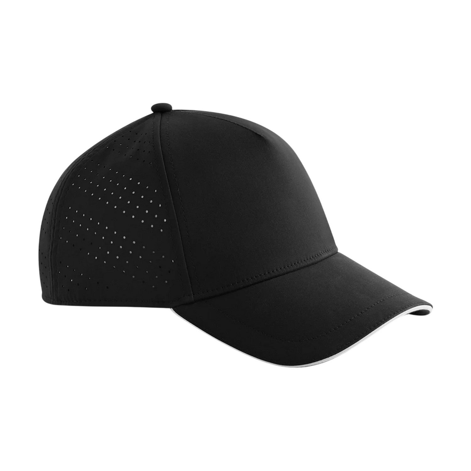 Black-White - Front - Beechfield Accelerate Baseball Cap