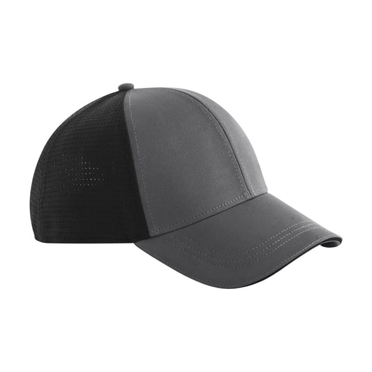 Gunmetal-Black - Front - Beechfield Club Colour Block Baseball Cap