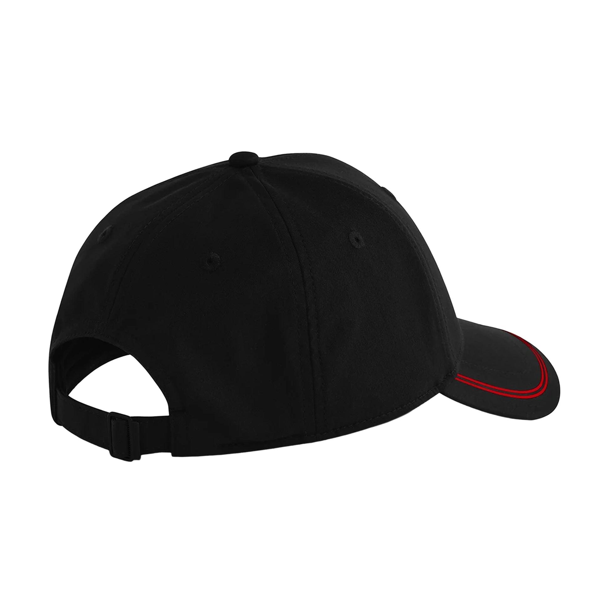 Black-Red - Back - Beechfield Match Day Baseball Cap