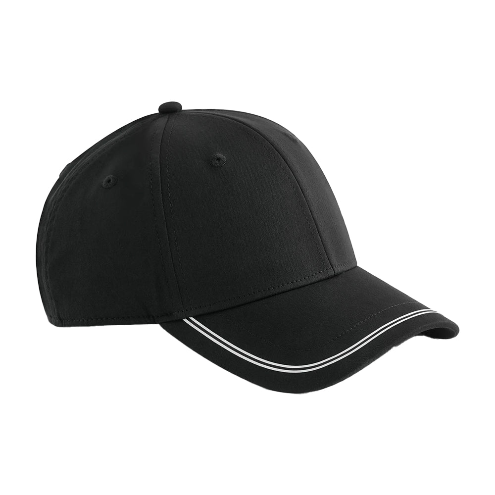 Black-White - Front - Beechfield Match Day Baseball Cap
