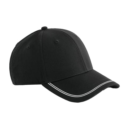 Black-White - Front - Beechfield Match Day Baseball Cap