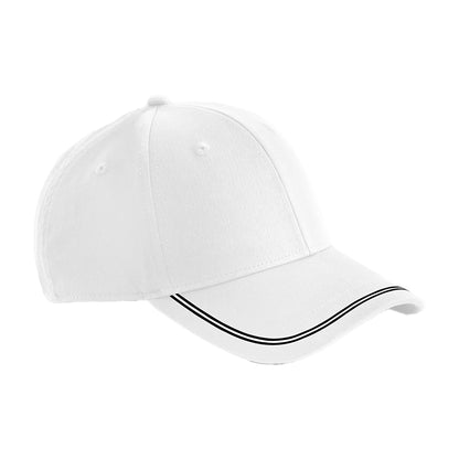 White-Black - Front - Beechfield Match Day Baseball Cap