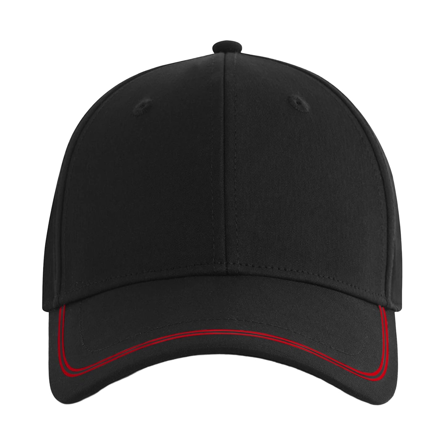 Black-Red - Side - Beechfield Match Day Baseball Cap