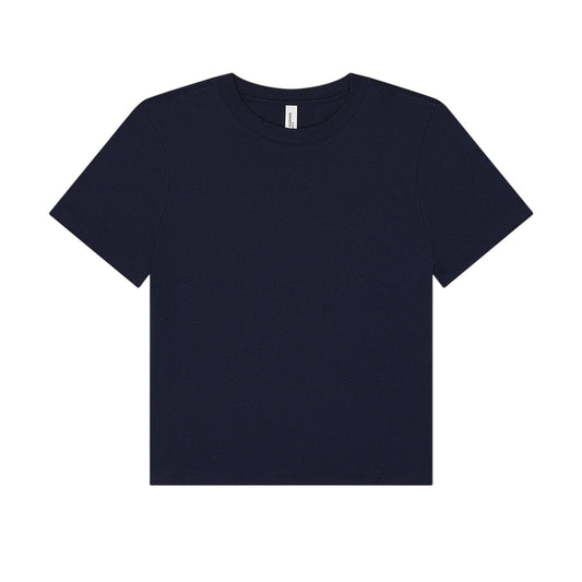 Navy - Front - Bella + Canvas Womens-Ladies Heavy Duty Boxy T-Shirt