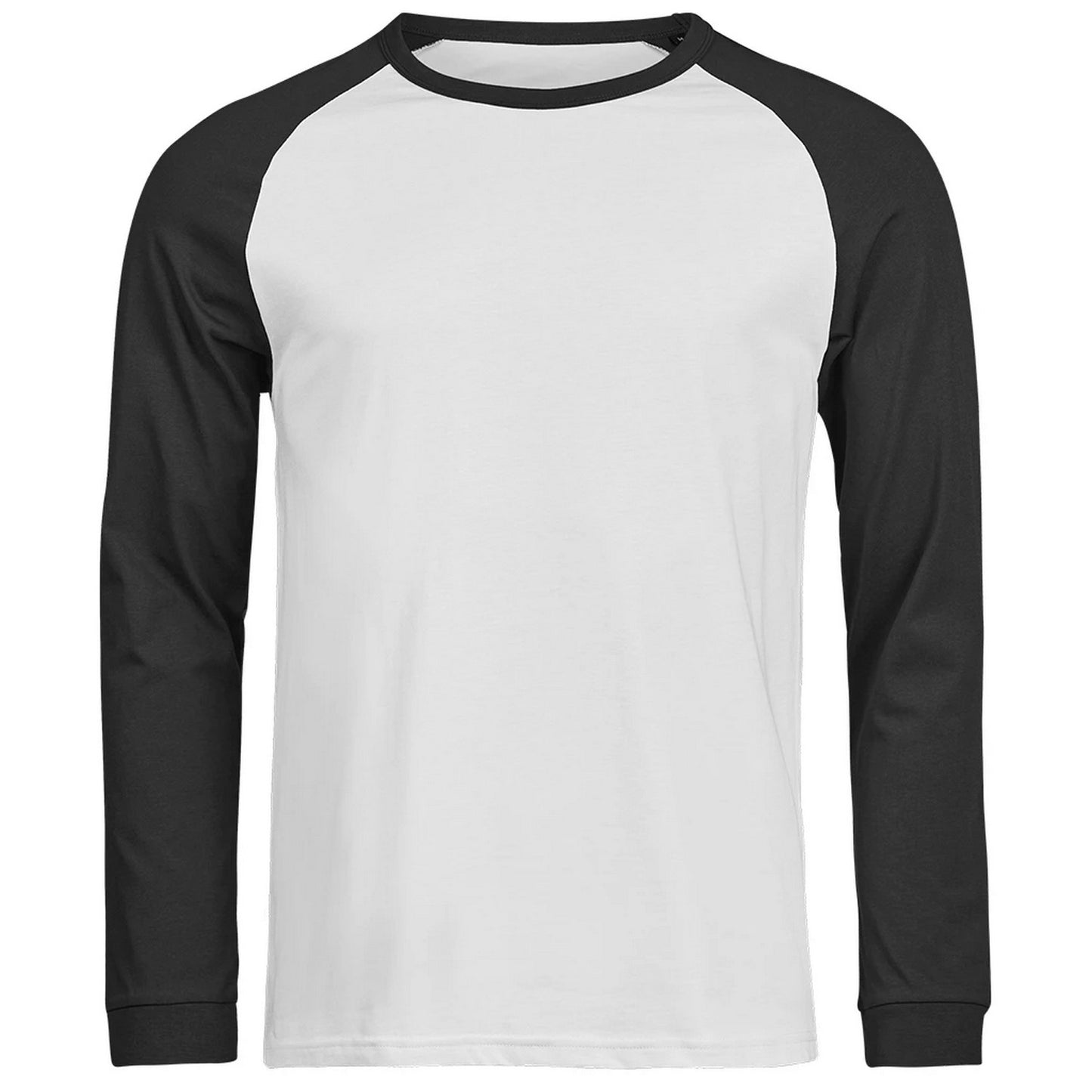 White-Black - Front - Tee Jays Unisex Adult Unlabeled Baseball T-Shirt