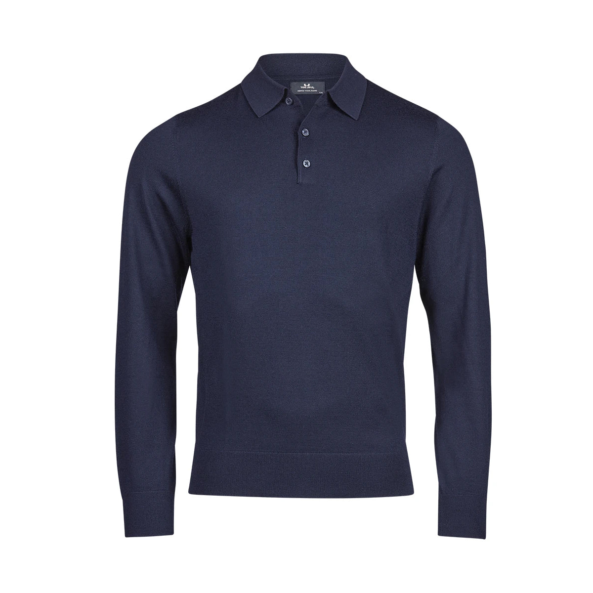 Navy - Front - Tee Jays Mens Knitted Polo Shirt