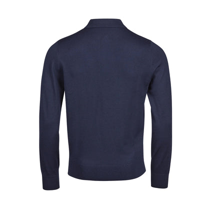 Navy - Back - Tee Jays Mens Knitted Polo Shirt