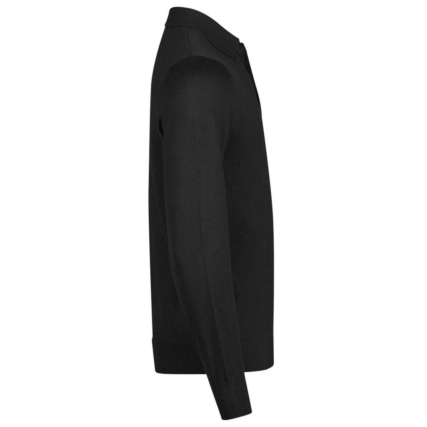 Black - Side - Tee Jays Mens Knitted Polo Shirt