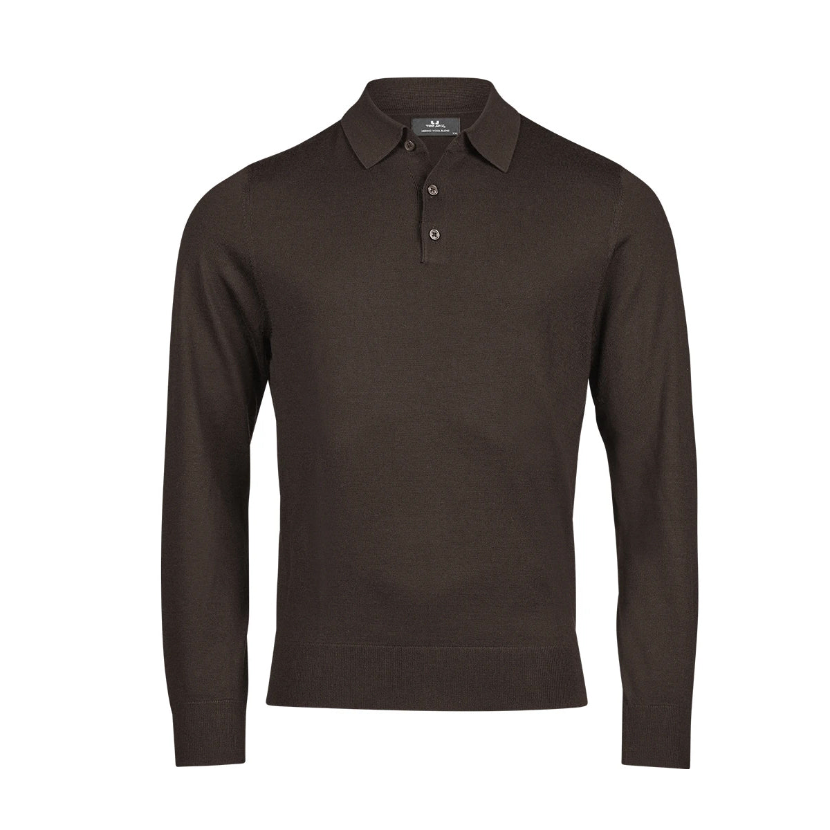 Mocha - Front - Tee Jays Mens Knitted Polo Shirt