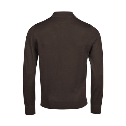 Mocha - Back - Tee Jays Mens Knitted Polo Shirt