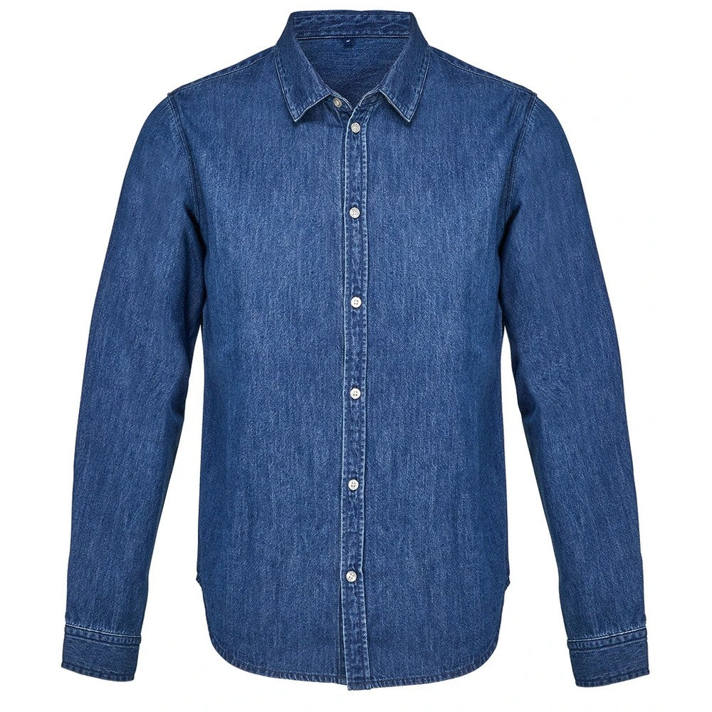Stonewash Denim - Front - NEOBLU Mens Bennett Denim Shirt