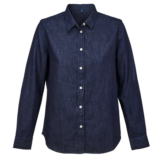 Brut Denim - Front - NEOBLU Womens-Ladies Bennett Denim Shirt