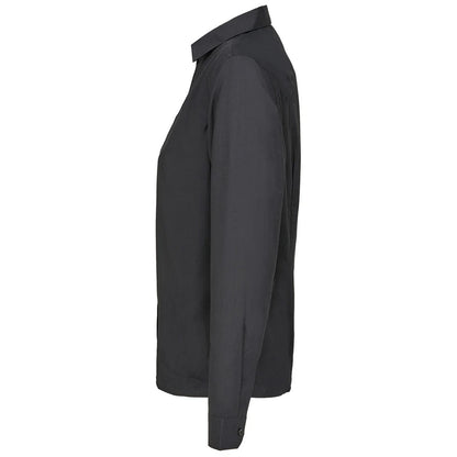 Black - Side - SOLS Womens-Ladies Bailey Poplin Long-Sleeved Shirt