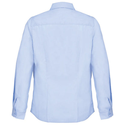 Sky Blue - Back - SOLS Womens-Ladies Bailey Poplin Long-Sleeved Shirt