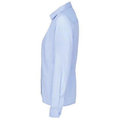 Sky Blue - Side - SOLS Womens-Ladies Bailey Poplin Long-Sleeved Shirt