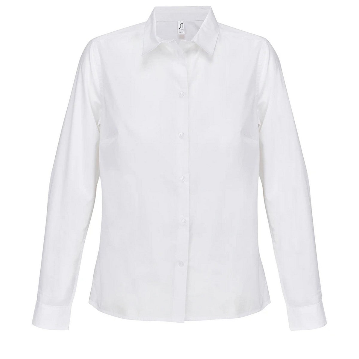 White - Front - SOLS Womens-Ladies Bailey Poplin Long-Sleeved Shirt
