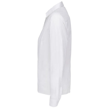 White - Side - SOLS Womens-Ladies Bailey Poplin Long-Sleeved Shirt