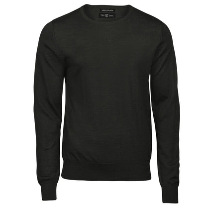Pine - Front - Tee Jays Mens Merino Blend Crew Neck Sweatshirt