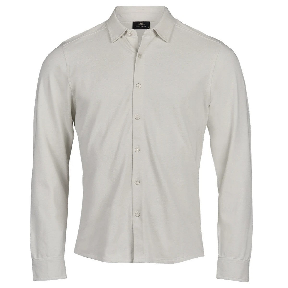 Cement - Front - Tee Jays Mens Luxury Stretch Organic Long-Sleeved Shirt