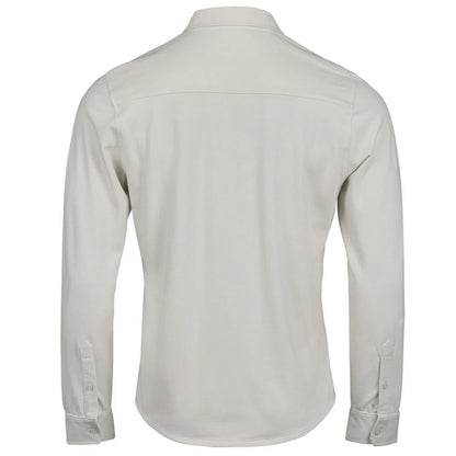 Cement - Back - Tee Jays Mens Luxury Stretch Organic Long-Sleeved Shirt