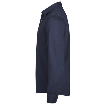 Navy - Side - Tee Jays Mens Luxury Stretch Organic Long-Sleeved Shirt