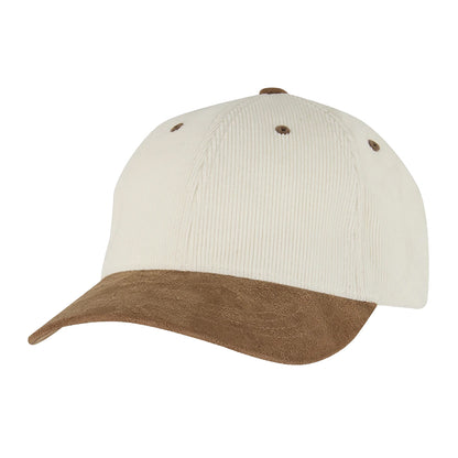 Cream-Caramel - Front - Flexfit Unisex Adult Corduroy Suade Cap